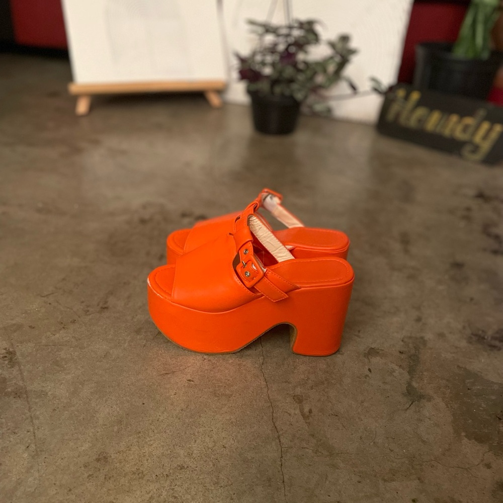 Orange Platform Women's Sandals
